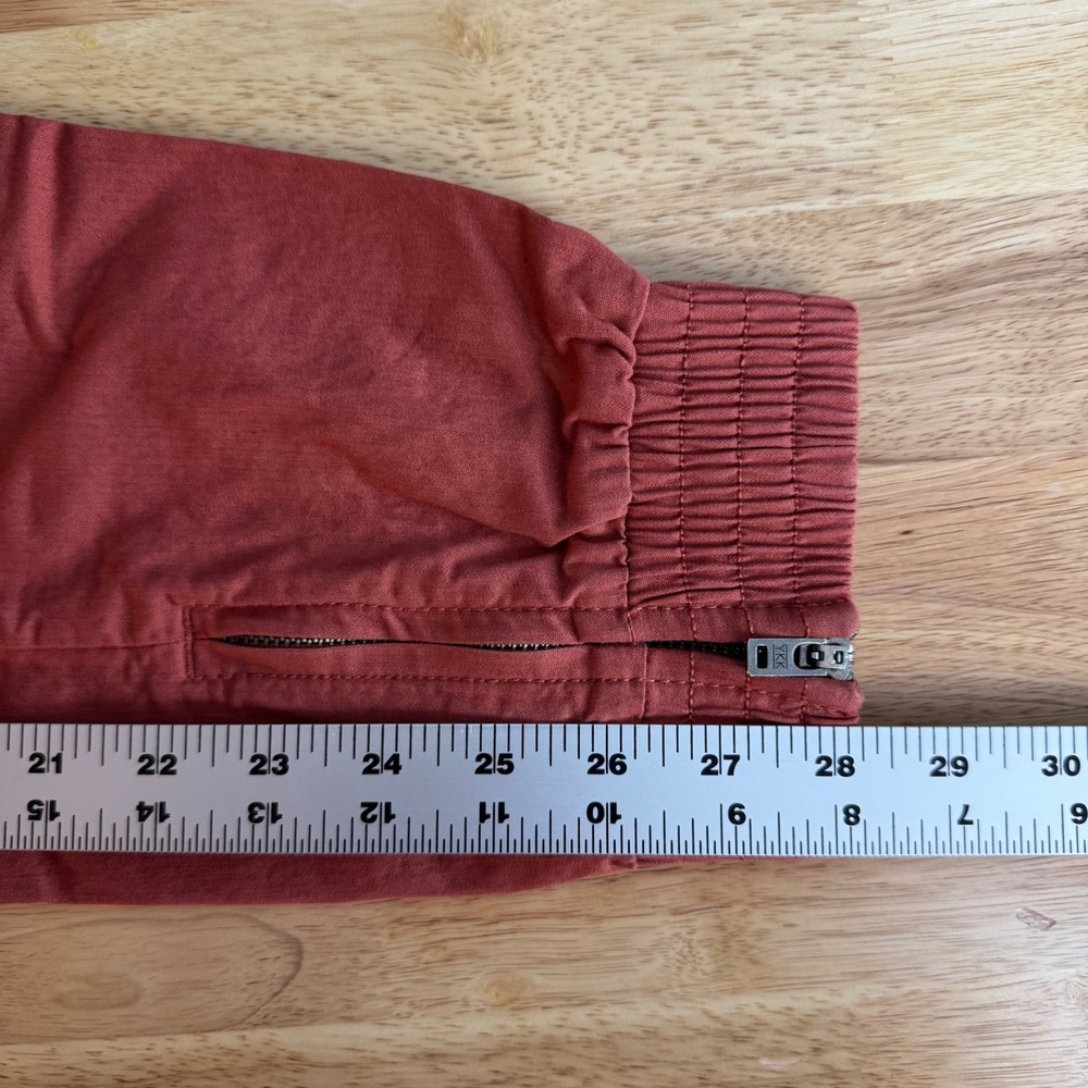 Pact Woven Twill Utility Joggers Womens Small Orange High Waisted Cotton Pants - Picture 9 of 9